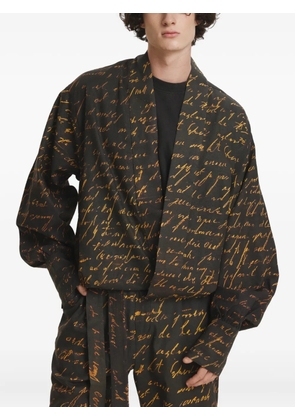 IRINA VOINEA Writings balloon-sleeve jacket - Black