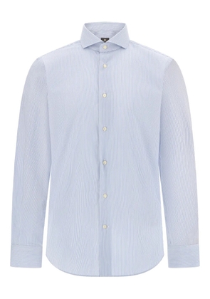 Boggi Milano naples-collar striped-pattern shirt - Blue