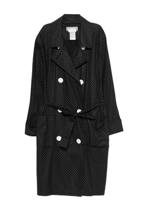 Saint Laurent Pre-Owned 1991 polka-dot trench coat - Black