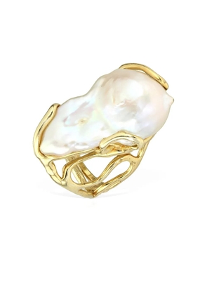 OBSIDIAN pearl metals ring - Gold