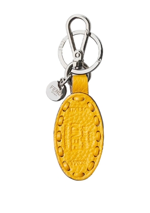 FENDI oval-shape leather keyring - Yellow