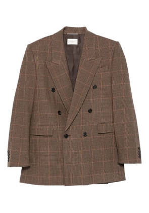 Saint Laurent checked double-breasted jacket - Brown