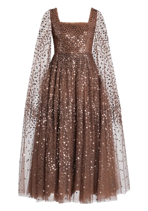 Needle & Thread sequin-embellished midi dress - Brown