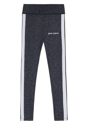 Palm Angels side-stripe mélange-effect leggings - Grey