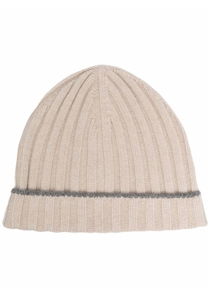 Brunello Cucinelli ribbed cashmere beanie - Neutrals