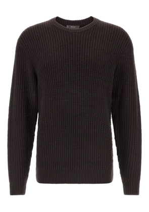 Boggi Milano waffle-knit crew-neck sweater - Brown
