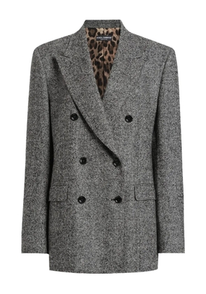 Dolce & Gabbana herringbone double-breasted jacket - Grey