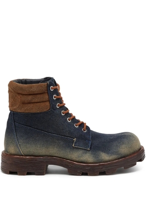 Diesel D-Hammer padded-collar lace-up boots - Blue