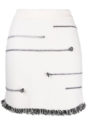 Sonia Rykiel contrasting-stitch detail skirt - White