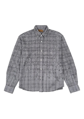 BIRTH OF ROYAL CHILD pearl-embellished checked shirt - Black