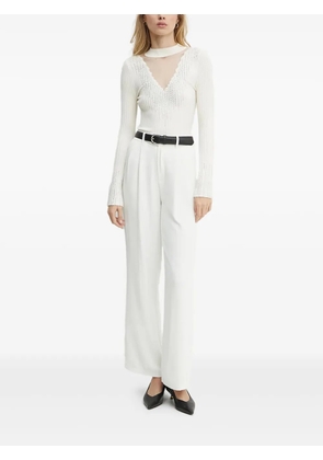 GUESS USA ribbed embellished-neckline sweater - G012