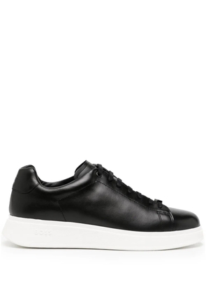 BOSS lace-up leather sneakers - Black