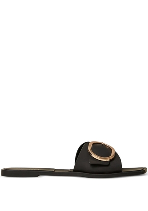 TWINSET logo-print buckle sandals - Black