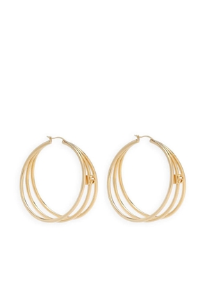 Dolce & Gabbana DG logo-charm multi-hoop earrings - Gold