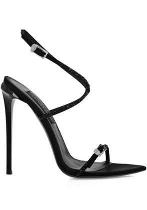Philipp Plein 120mm crystal-embellished buckle sandals - Black
