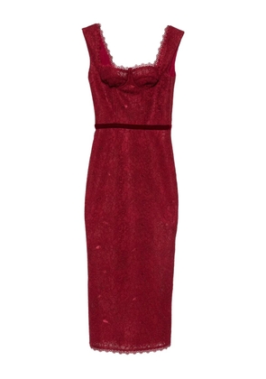 MIAU by Clara Rotescu lace trim pepper dress - Red