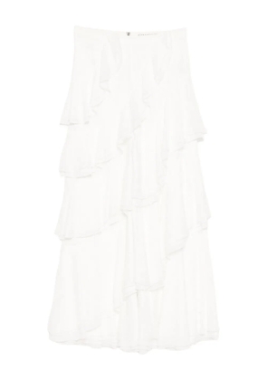 alice + olivia floral-lace detailing trousers - White