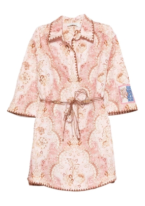 ZIMMERMANN Daylight floral belted mini dress - Pink