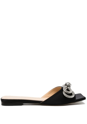 MACH & MACH Double Bow flat mules - Black