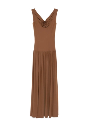 ROSERRY rose-embellished sleeveless midi dress - Brown