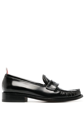 Thom Browne RWB-tab leather penny loafers - Black