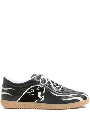Valentino Garavani Kicky panther-patch leather sneakers - Black
