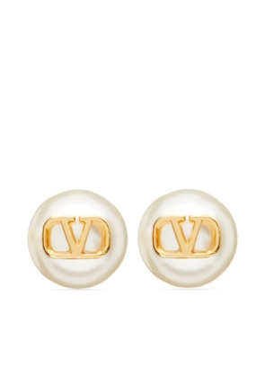 Valentino Garavani VLogo Signature pearl stud earrings - Neutrals