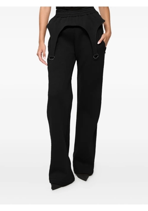 HAMZA Goddess garter-strap track pants - Black