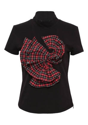 GRACE ELWOOD cuff-detailed jersey T-shirt - Black