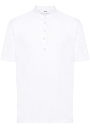Lardini mock-neck linen T-shirt - White