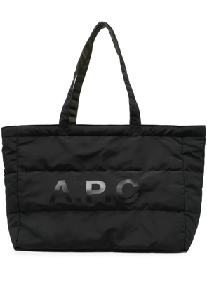 A.P.C. quilted logo-print tote bag - Black