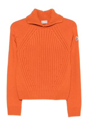 Moncler cable-knit turtleneck sweater - Orange