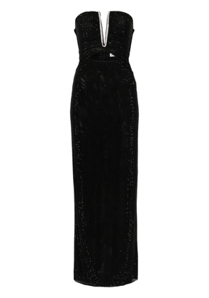 Self-Portrait rhinestone-embellished maxi dress - Black