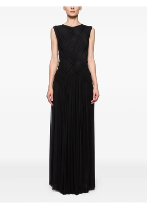 Atu Body Couture cross-panel pleated maxi dress - Black