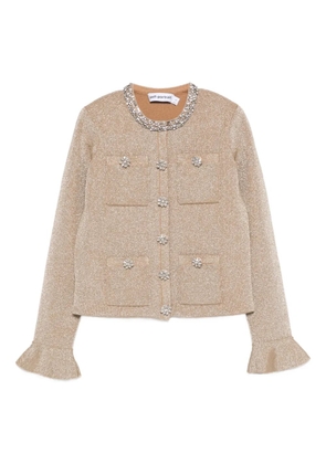 Self-Portrait crystal-embellished jacket - Gold