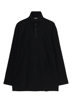 Yohji Yamamoto padded-collar half-zip sweater - Black