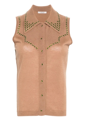 Dorothee Schumacher stud-embellished knitted top - Brown