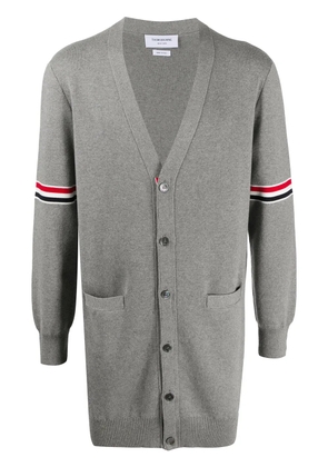 Thom Browne Milano stitch long cardigan - Grey