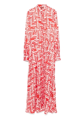 Kiton geometric-print maxi dress - Red