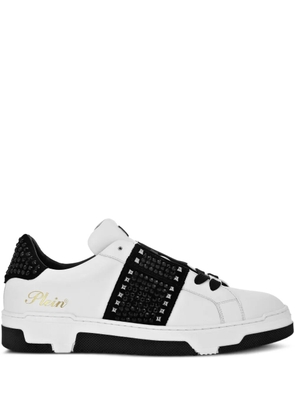 Philipp Plein stud-embellished leather sneakers - White