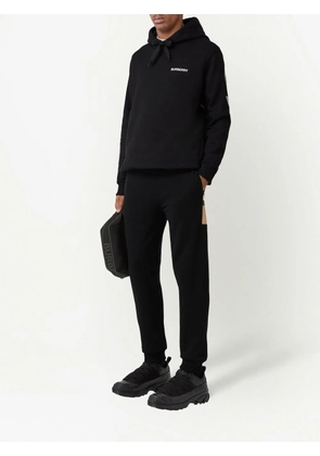 Burberry check-panelled track pants - Black