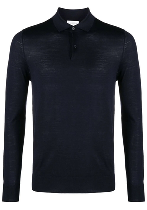 Ballantyne jersey-wool long-sleeved polo shirt - Blue