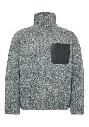 JW Anderson high-neck leather-pocket sweater - Grey
