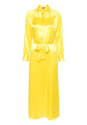 Kiton classic-collar silk shirtdress - Yellow