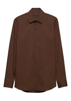 Prada classic-collar cotton shirt - Brown