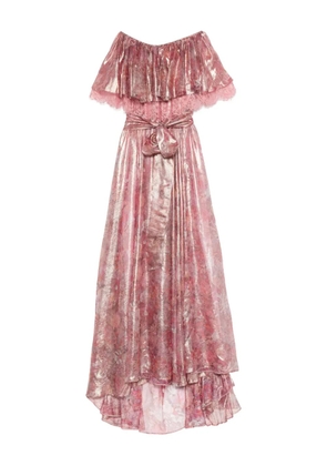 MIAU by Clara Rotescu lace-trim floral-print maxi dress - Pink