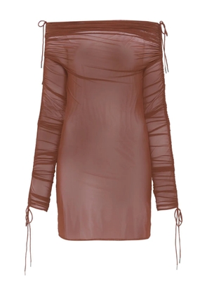 Atlein off-shoulder mini dress - Brown