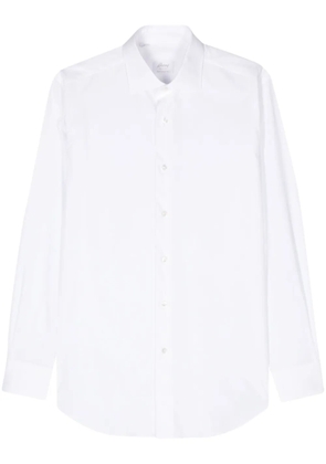 Brioni long-sleeve poplin shirt - White