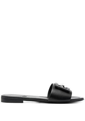 FENDI Baguette leather slides - Black