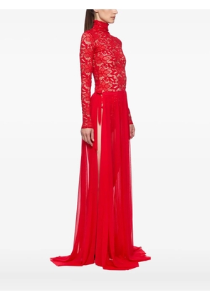 Atu Body Couture lace-panelled bodysuit and skirt set - Red